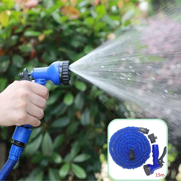 Tuyau d'arrosage extensible 15M bleu
