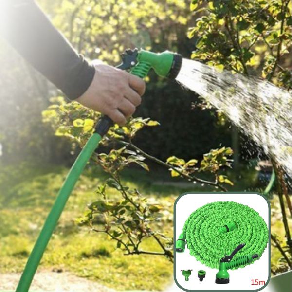 Tuyau d'arrosage extensible 15M vert